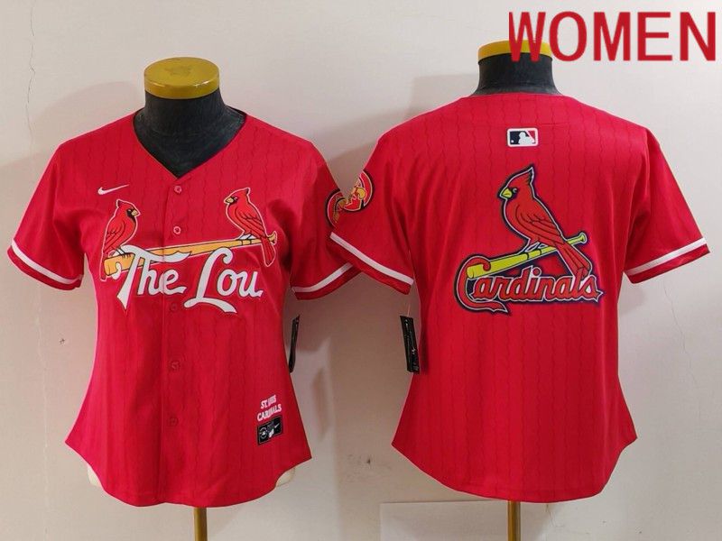 Women St.Louis Cardinals Blank Red City Edition 2024 Nike MLB Jersey style 4->youth mlb jersey->Youth Jersey